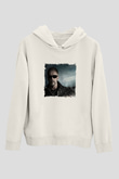 Arnold Schwarzenegger Unisex Baskılı Beyaz Kapüşonlu Sweatshirt