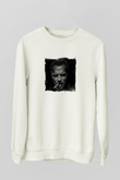 Arnold Schwarzenegger Unisex Baskılı Beyaz Sweatshirt