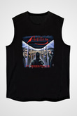 Artillery Baskılı Unisex Siyah Kolsuz Tişört