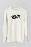 As Blood Runs Black Baskılı Beyaz Unisex Sweatshirt