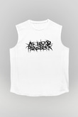 As Blood Runs Black Baskılı Beyaz Unisex Kolsuz Tişört - Tshirt