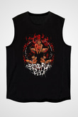 As Blood Runs Black Baskılı Unisex Siyah Kolsuz Tişört - Tshirt