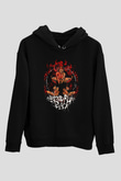 As Blood Runs Black Baskılı Unisex Siyah Kapüşonlu Sweatshirt