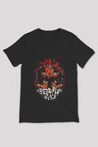 As Blood Runs Black Baskılı Unisex Siyah V Yaka Tişört - Tshirt