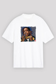 ASAP Mob Baskılı Unisex Beyaz Tişört