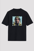 ASAP Mob Baskılı Unisex Oversize Siyah Tişört