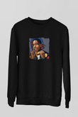 ASAP Mob Baskılı Unisex Siyah Sweatshirt