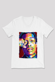 ASAP Mob Beyaz Unisex V Yaka Tişört
