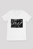 ASAP Mob Beyaz Unisex V Yaka Tişört