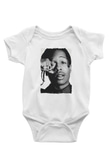 Asap Rocky Baskılı Beyaz Unisex Bebek Body - Zıbın