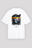 Asap Rocky Baskılı Beyaz Unisex Oversize Tişört - Tshirt