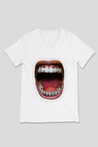 Asap Rocky Baskılı Beyaz Unisex V Yaka Tişört - Tshirt