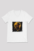 ASAP Rocky Baskılı Beyaz V Yaka Unisex Tişört