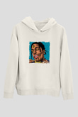ASAP Rocky Baskılı Unisex Beyaz Hoodie