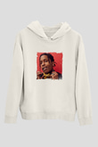 ASAP Rocky Baskılı Unisex Beyaz Hoodie