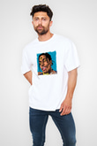 ASAP Rocky Baskılı Unisex Beyaz Tişört