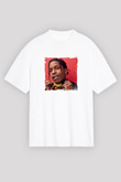 ASAP Rocky Baskılı Unisex Beyaz Tişört
