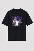 ASAP Rocky Baskılı Unisex Oversize Siyah Tişört