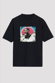 ASAP Rocky Baskılı Unisex Oversize Siyah Tişört