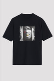 ASAP Rocky Baskılı Unisex Oversize Siyah Tişört