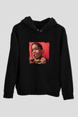 ASAP Rocky Baskılı Unisex Siyah Hoodie