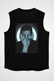 Asap Rocky Baskılı Unisex Siyah Kolsuz Tişört - Tshirt