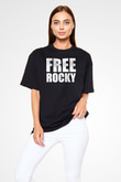 Asap Rocky Baskılı Unisex Siyah Oversize Tişört - Tshirt