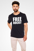 Asap Rocky Baskılı Unisex Siyah Tişört - Tshirt