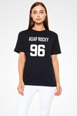 Asap Rocky Baskılı Unisex Siyah Tişört - Tshirt