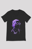 Asap Rocky Baskılı Unisex Siyah V Yaka Tişört - Tshirt
