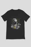 Asap Rocky Baskılı Unisex Siyah V Yaka Tişört - Tshirt