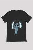 Asap Rocky Baskılı Unisex Siyah V Yaka Tişört - Tshirt
