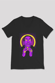 Asap Rocky Baskılı Unisex Siyah V Yaka Tişört - Tshirt