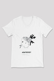 ASAP Rocky Beyaz Unisex V Yaka Tişört T-Shirt