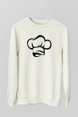 Aşçı Beyaz Unisex Sweatshirt