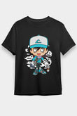 Ash Street Style Baskılı Unisex Siyah Tişört