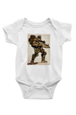 Asker Baskılı Beyaz Unisex Bebek Body - Zıbın