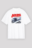 Asking Alexandria Baskılı Unisex Beyaz Oversize Tişört
