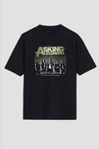 Asking Alexandria Baskılı Unisex Siyah Oversize Tişört