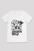 Asking Alexandria Beyaz Unisex V Yaka Tişört T-Shirt