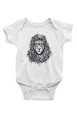 Aslan Baskılı Beyaz Unisex Bebek Body - Zıbın
