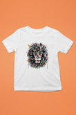 Aslan Baskılı Beyaz Unisex Çocuk Tişört