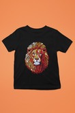 Aslan Baskılı Siyah Unisex Çocuk Tişört