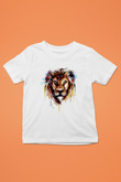 Aslan Baskılı Unisex Beyaz  Çocuk Tişört