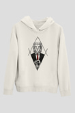 Aslan Beyaz Unisex Kapşonlu Sweatshirt