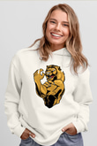 Aslan Beyaz Unisex Kapüşonlu Sweatshirt
