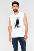 Aslan Beyaz Unisex Kolsuz Tişört