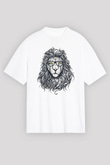 Aslan Beyaz Unisex Oversize Tişört T-Shirt