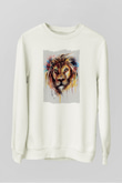 Aslan Beyaz Unisex Sweatshirt