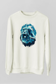 Aslan Beyaz Unisex Sweatshirt
